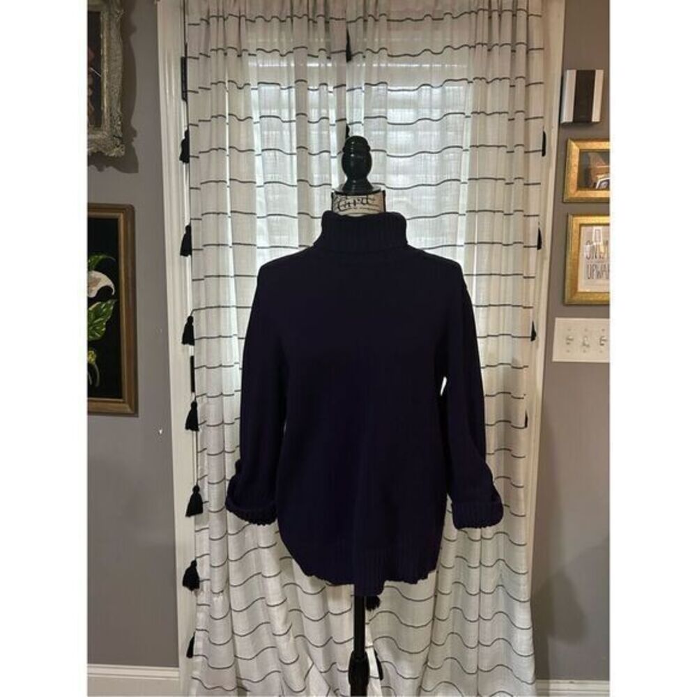 Jones New York Turtle Neck Quarter Sleeve Plum Knit Sweater Size XL